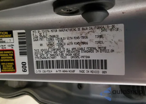 2018 Toyota Tacoma Double Cab из США, поврежденный, VIN 3TMCZ5AN8JM174097